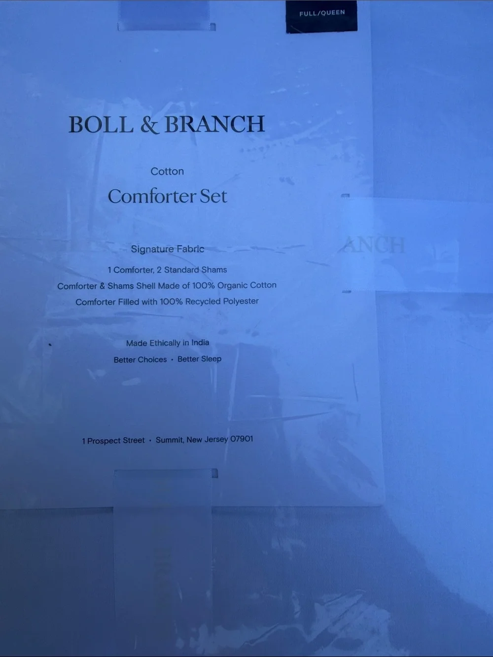 Boll & Branch Organic Cotton Signature Comforter and Shams! New in package! 1325